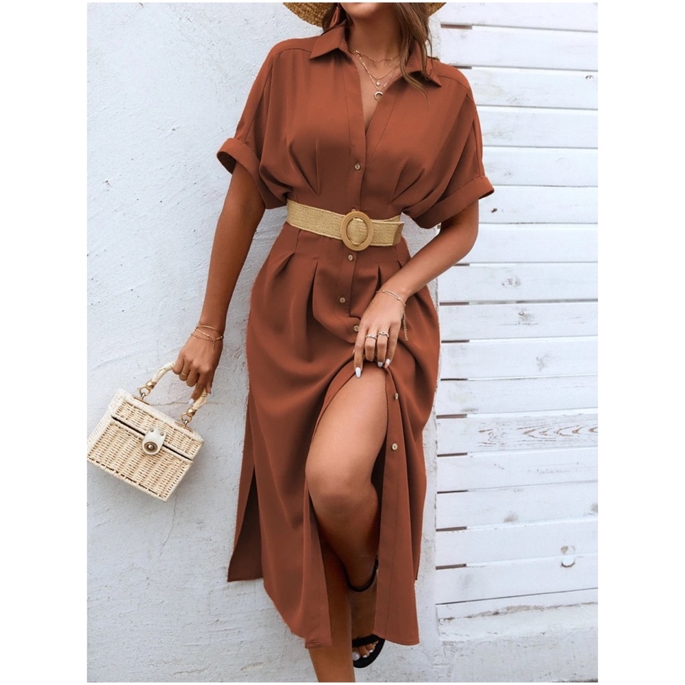 Boho Button up Minimalist Shirt Dress - Picture 15 of 16